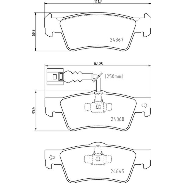 Brake pad set discs incl. wear warning contact 19 mm HELLA for VW TOUAREG