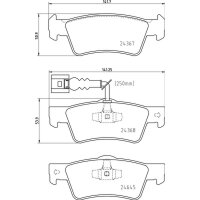 Brake pad set discs incl. wear warning contact 19 mm...