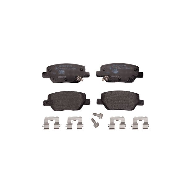 Bremsbelagsatz Scheiben mit Verschleißwarnung 17,2 mm HELLA für u.a. FIAT TIPO