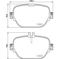 Brake pad set discs with wear warning 17.4 mm HELLA for...