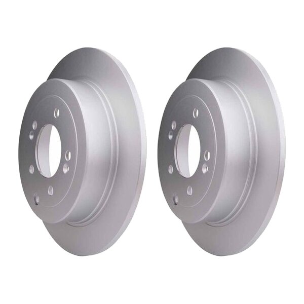 2 Brake Discs full Ø 76 mm 10 mm HELLA suitable for e.g. KIA SPORTAGE