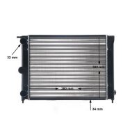 Radiator engine fins mechanically joined 380 mm - 322 mm MAHLE for e.g. VW POLO