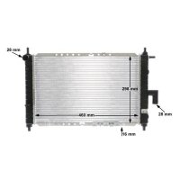 Radiator engine cooling fins brazed 458 mm - 295 mm MAHLE for DAEWOO MATIZ