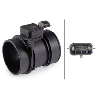 Mass air flow sensor pipe socket 4-pin HELLA for e.g. RENAULT Grand Scénic III