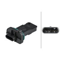Mass air flow sensor screwed 5-pin HELLA for BMW 1 Series and others