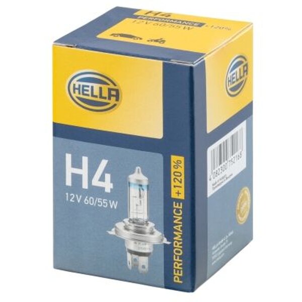 Bulb Headlight 12 V 60/65 W H4 P43t-38 HELLA for e.g. FENDT Farmer