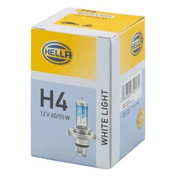 Bulb 12 V 60/55 W H4 P43t-38 crystal clear HELLA WHITE LIGHT for FIAT and others