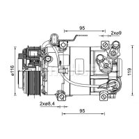 Air conditioning compressor MAHLE for i10 II (BA/ IA)
