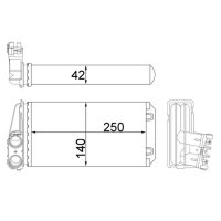 Heat exchanger interior heating MAHLE for PEUGEOT 307 (3A/C)