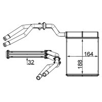 Heat exchanger interior heating MAHLE for FORD MONDEO IV...