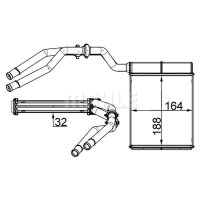 Heat exchanger interior heating MAHLE for FORD MONDEO IV (BA7)