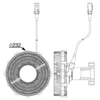 Radiator fan clutch 6-pin MAHLE for CATERPILLAR