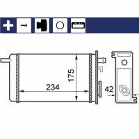 Heat exchanger interior heating MAHLE for RENAULT TRAFIC...