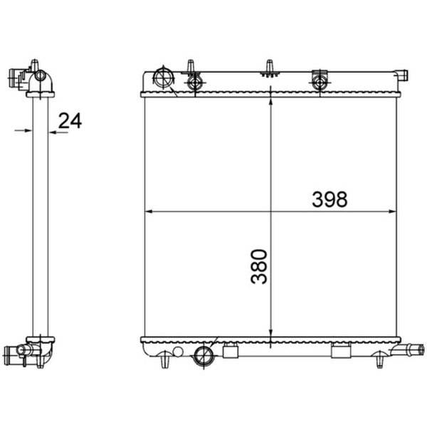 Kühler Motorkühlung MAHLE für CITROEN C3 I (FC_/ FN_)