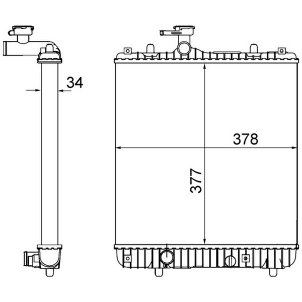 Kühler Motorkühlung MAHLE für OPEL AGILA (A) (H00)