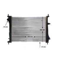 Kühler Motor Rippen mechanisch gefügt 530 mm - 396 mm MAHLE für FIAT MULTIPLA