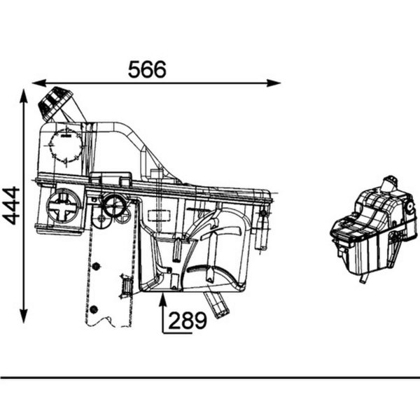 Coolant expansion tank with cover MAHLE for MERCEDES