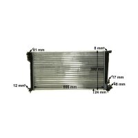 Radiator engine fins mech. joined 670 mm - 366 mm MAHLE for e.g. PEUGEOT 306