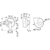 Fanfare SET electrical HELLA flat plug connection 12V