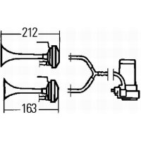 Fanfare 12 V 240 W 118 dBA HELLA