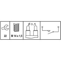 Reversing light switch 2-pole SW 22 HELLA for VOLVO 240 (P242/ P244)