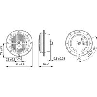 Horn 12 V 72 W 114 dBA Tiefton HELLA für MACK...