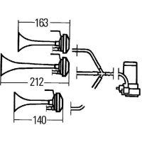 Fanfare 118dB elektrisch-pneumatisch HELLA 3PD 003 001-671