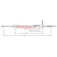 Parking brake cable rear left METZGER for MERCEDES VANEO...