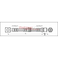 Bremsschlauch 390mm METZGER für OPEL VECTRA B