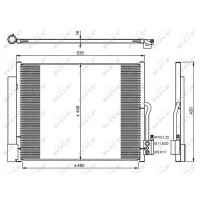 Air conditioning condenser with sealing ring NRF for e.g. OPEL MERIVA