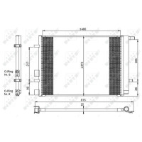 Air conditioning condenser with sealing ring NRF fits HYUNDAI i20