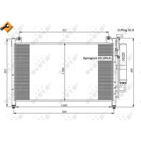 Condenser air conditioner with sealing ring NRF fits MAZDA 2