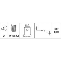 Oil pressure switch 12 V NC contact M16x1.5 1-pole HELLA for CITROËN AX