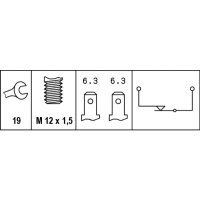 Brake light switch 2-pole SW 19 HELLA for LANCIA THEMA (834_)