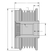 Generatorfreilauf 56mm HELLA für VOLVO S60 I (384)