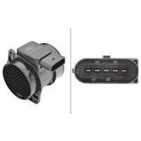 Mass air flow sensor screwed 5-pin HELLA for e.g.MERCEDES-BENZ C-Class T-Model