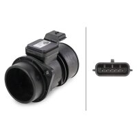 Mass air flow sensor screwed 6-pin HELLA for DACIA Duster and others