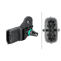 Sensor Ladedruck 4-polig HELLA Sensorik-Expertise passend für u.a. PORSCHE 911