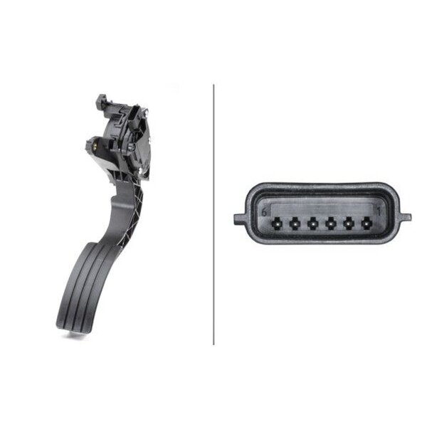 Accelerator Pedal Position Sensor manual gearbox 6-pin HELLA for RENAULT CLIO
