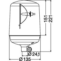 Rotating beacon halogen HELLA for AEBI DAF MERCEDES SCANIA VOLVO BOMAG FENDT