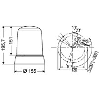 Flashing beacon 24 V X1 (gas discharge lamp) Xenon yellow (amber) HELLA