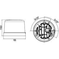 Flashing beacon 24 V LED amber HELLA KL 7000 LED
