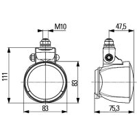 Worklight 24 V 70 W H3 halogen HELLA suitable for ATLAS COPCO and others