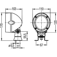 Arbeitsscheinwerfer 24 V 70 W H3 Halogen HELLA