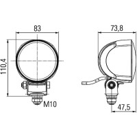 High beam right 24 V LED HELLA