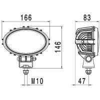 Arbeitsscheinwerfer LED HELLA Oval 100 Thermo Pro 1700lm Nahfeldauslechtung