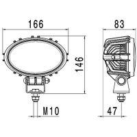 Arbeitsscheinwerfer LED HELLA Oval 100 Thermo Pro 1700lm Nahfeldauslechtung