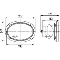 Main headlamp right 12 V H4 halogen HELLA