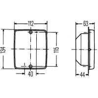 Rear fog light right 24 V P21W halogen HELLA