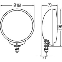 High beam headlamp right 12 V H3 FF HELLA